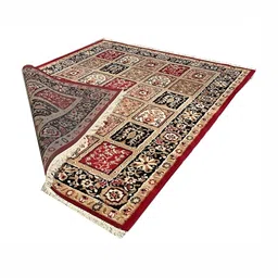 SANA CARPET Cream & Red  Floral Anti-Skid Polyester Carpet-16