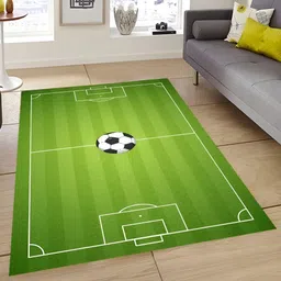 Sparrow world Lime Green & White Ground Printed Anti-Skid Carpet-image-96