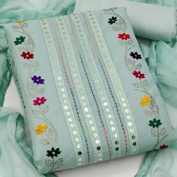 KALINI Embroidered Unstitched Dress Material-image-7