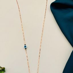 DressBerry Rose Gold-Toned Rose Gold-Plated AD Teardrop Shaped Pendant With Chain-10