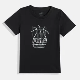 Puma Boys BASKETBALL Youth Brand Logo Print Pure Cotton T-shirt-image-54