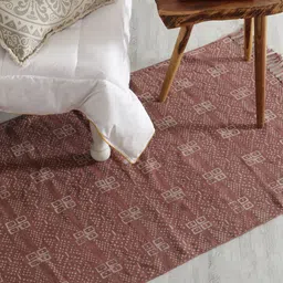 HANDICRAFT PALACE Rust-Brown Printed Rectangular Cotton Carpet-26