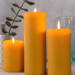 Aromatic Fables Yellow 3 pieces  Zesty Citrus Scented Pillar Candles-image-7