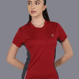 HRX by Hrithik Roshan Women Dri-FIT Colourblocked Round Neck T-shirt-image-60