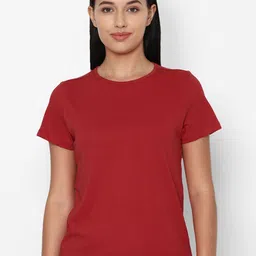 Allen Solly Woman Red Solid Lounge T-shirt-12