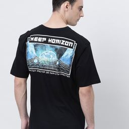 Kryptic Graphic Printed Drop Shoulder Cotton Oversized T-shirt-picture-19