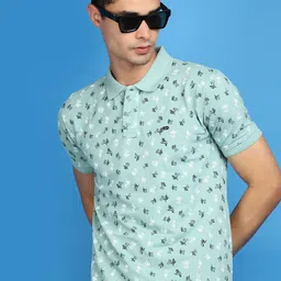 V-Mart Floral Printed Polo Collar T-shirt-image-93