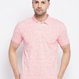 WILD WEST Floral Printed Polo Collar Casual T-Shirt-image-92