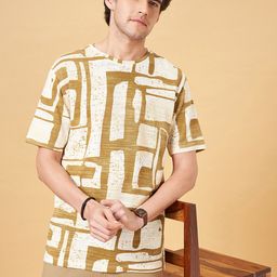 7 Alt by Pantaloons Abstract Printed Relaxed Fit Cotton T-shirt-image-80