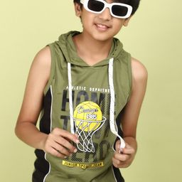 V-Mart Boys Printed Sports Hooded T-shirt-20