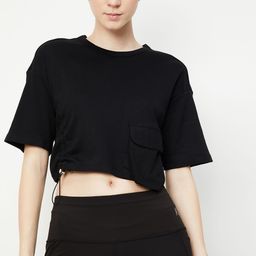 max Women Solid Round Neck Cotton T-shirt-image-28