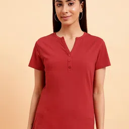 MINT STREET Henley Neck Pure Cotton T-shirt-picture-45
