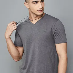 Fame Forever by Lifestyle V-Neck Cotton T-shirt-image-42