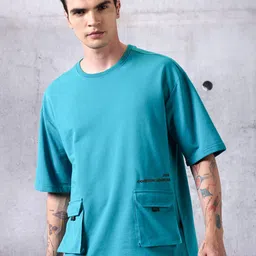 Beyoung Cotton Oversized  Pockets Casual T-shirt-image-80