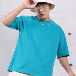 Beyoung Rounder Neck Drop-Shoulder Sleeves Oversized T-shirt-image-3
