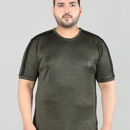 CHKOKKO Plus Size Round Neck Sports T-shirt-image-80