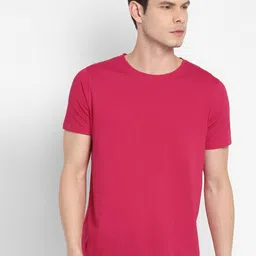 appulse Men Pink Solid Round Neck Sports T-shirt-image-105