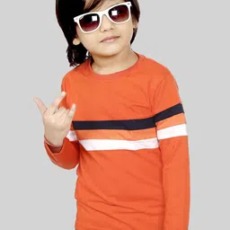 Mojua Boys Bio Finish Striped Round Neck Regular Fit Cotton T-Shirt-picture-7