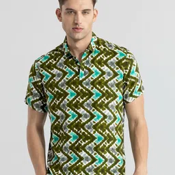 Snitch Abstract Printed Polo Collar T-Shirt-image-19