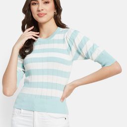 METTLE Striped Round Neck Cotton T-shirt-picture-26