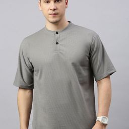 MADSTO Henley Neck Oversized Cotton Tshirt-image-81