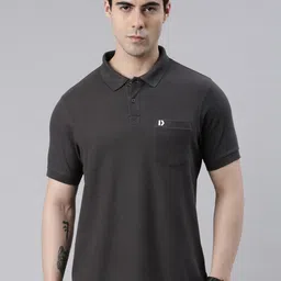 DIXCY SCOTT Polo Collar Pockets Cotton T-shirt-image-98