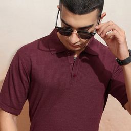 HIGHLANDER Men Polo Collar Solid Cotton T-shirt-image-12