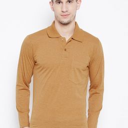 Camey Men Mustard Yellow Polo Collar Cotton T-shirt-image-69