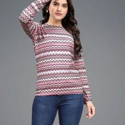 VGHCFASHION Women Printed Woollen Pockets T-shirt-image-67