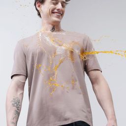 TURMS Men Solid Crew Neck Half Sleeves Stain And Water Repellent Cotton Tshirt-image-18