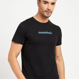CAMLA Typography Printed Cotton T-shirt-image-49
