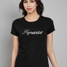 Trend Level Women Typography Printed Cut Outs T-shirt-image-83