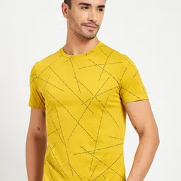 CAMLA Abstract Printed Round Neck Cotton T-Shirt-image-4