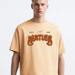 MISCHIEF MONKEY Men Typography Printed Round Neck Cotton Oversized T-Shirt-image-73