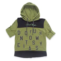 CAVIO Boys Green Typography Alphabet Printed Pockets T-shirt-image-26