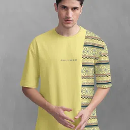 BULLMER Tribal Printed Oversized Cotton T-shirt-image-42