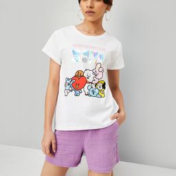 max Girls Graphic Printed Round Neck Cotton T-shirt-image-93
