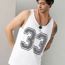Rodzen Printed Round Neck Sleeveless Raw Edge T-shirt-picture-33