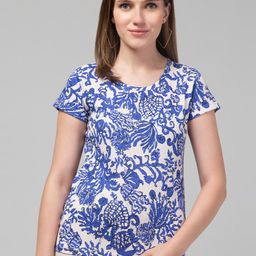 BAESD Floral Printed Cotton Round Neck Short Sleeves Pockets T-shirt-image-78