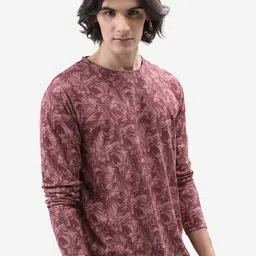 HIGHLANDER Peach-Coloured Floral Printed T-shirt-image-71