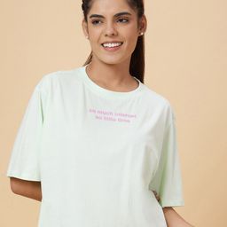 Globus Green Typography Printed Pure Cotton T-shirt-image-19