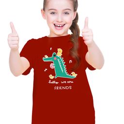 BRATMA Girls Animal Printed Cotton T-shirt-image-91