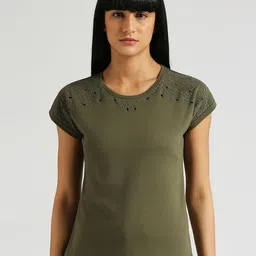 Pepe Jeans Eyelet Embroidered Pure Cotton T-shirt-picture-31