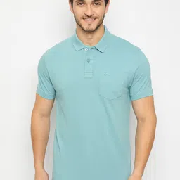 98 Degree North Men Solid Polo Collar Pure Cotton Pocket T-shirt-image-34