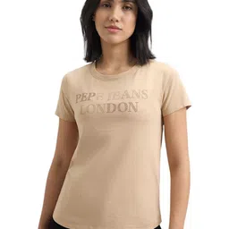 Pepe Jeans Women Typography Printed Round Neck Cotton T-shirt-picture-15