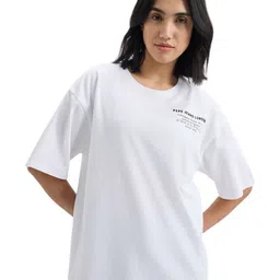 Pepe Jeans Women Graphic Printed Round Neck Cotton Oversized T-shirt-picture-47