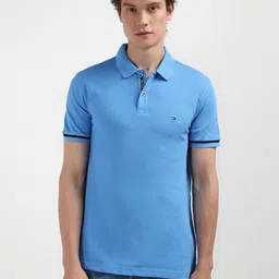 Tommy Hilfiger Men Solid Polo Collar Organic Cotton T-shirt-image-27