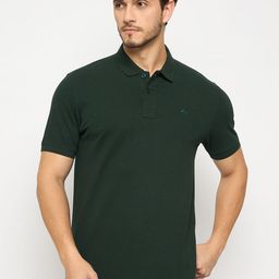 98 Degree North Men Embroidered Polo Collar Pure Cotton T-shirt-image-77