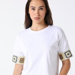 Pepe Jeans Drop Shoulder Sleeves Cotton Relaxed Fit T-shirt-image-44