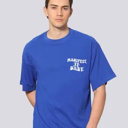 Besick Men Typography Printed Drop Shoulder Sleeves Oversized T-shirt-picture-28